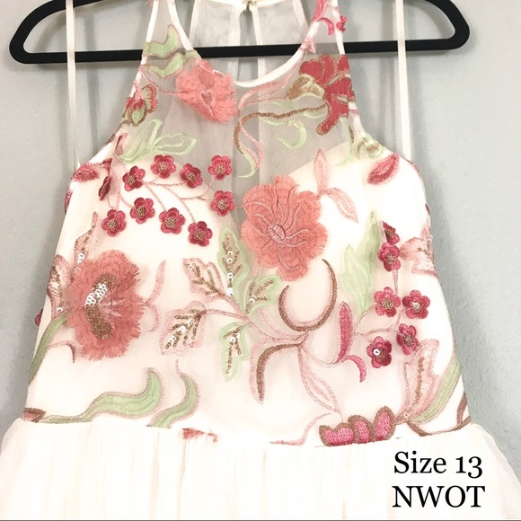 Embroidered Mesh & Tulle Halter Gown for Prom - Picture 8 of 8